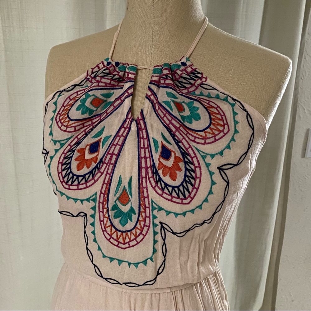 Forever 21 XXI halter tank maxi cream size S